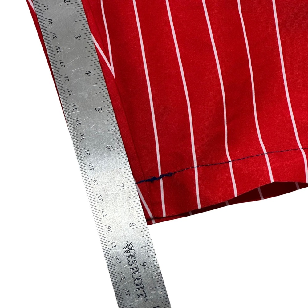 Pabst Blue Ribbon Mens Swim Trunks Red White Blue Pinstripe PBR Shorts Large NEW - Picture 9 of 10